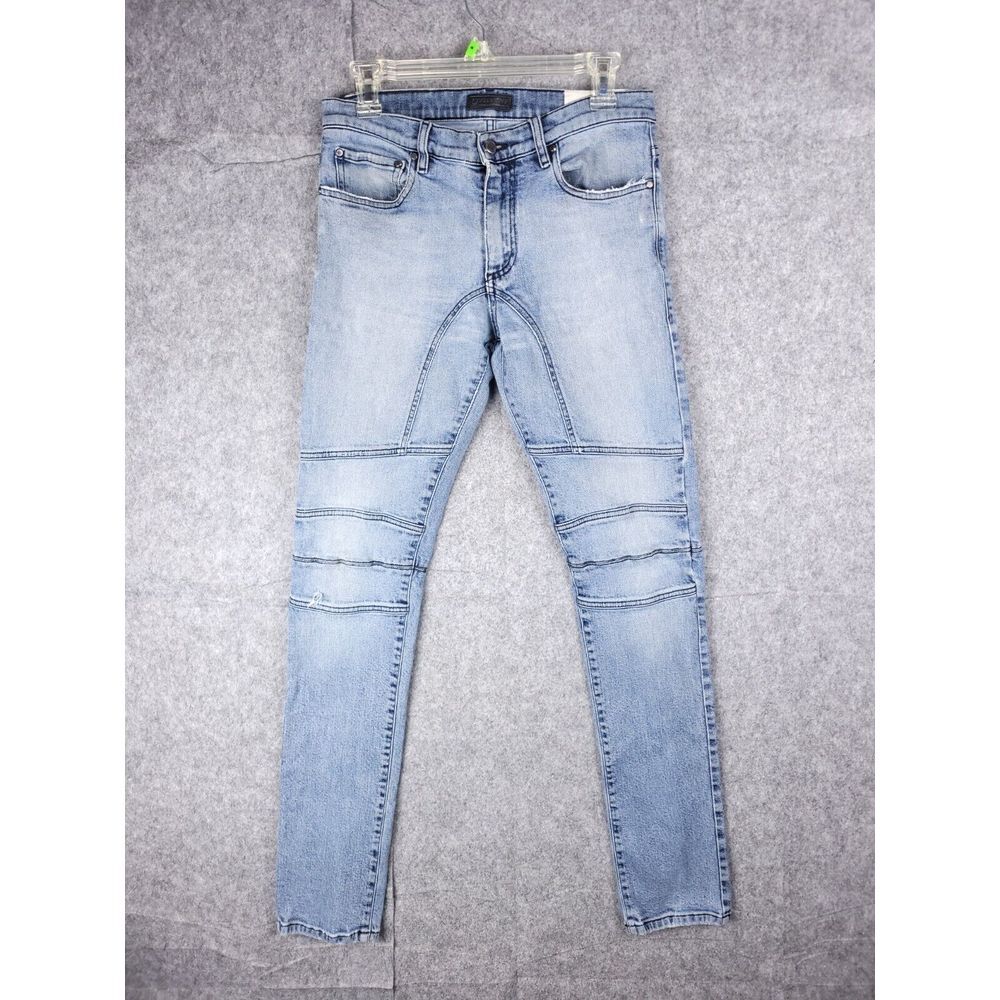 Belstaff jeans mens 29x32 Moto Accordian Denim Skinny Taper Distressed **